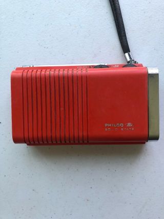 Vtg Philco Ford R - 131 Orange Solid State Transistor FM / AM Radio - 1970s Rare 2