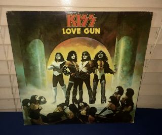 1977 Kiss Love Gun 7057 - 7 Lp Sterling Pressing Rare Cover Paste - Over Vg,  /vg,