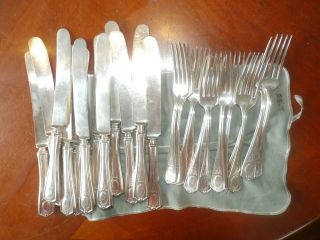 Oneida Community Silver Triple Plus Louis Xvi Flatware Forks & Knives