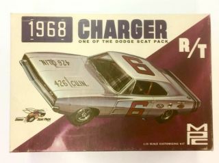 Rare Vintage Mpc 1968 Dodge Charger Plastic Model Kit 1:25 Scale Scat Pack