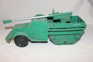 Vintage Large Military Half - Track Tank Plastic Toy Vehicle Rare Army Truck