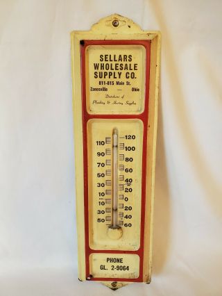 Antique Vintage Advertising Thermometer From Zanesville,  Ohio /