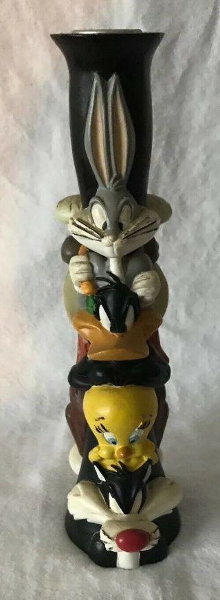 Extremely Rare Warner Bros Looney Tunes Totem Candle Stick Figurine Statue 1995