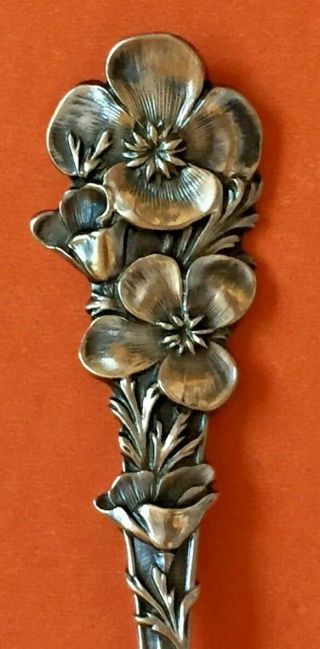 Figural Flower Los Angeles California Sterling Silver Souvenir Spoon