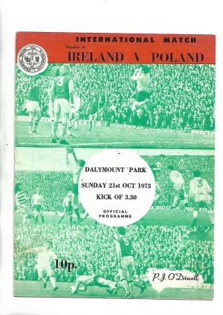 21/10/73 Rare Rep Of Ireland V Poland