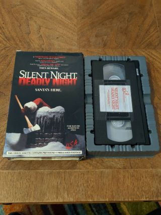 Silent Night Deadly Night Vhs Usa Big Box All Flaps Horror Slasher Rare