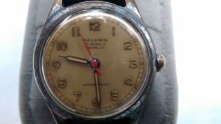 Mens Baldwin Military Style Vintage Wrist Watch Good Nylon Strap