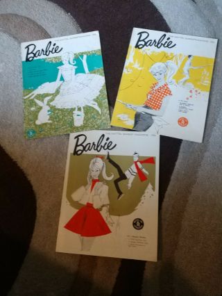 Three Vintage Mattel Barbie Magazines 1962