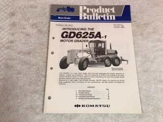 Rare 22 Page Komatsu Gd625a - 1 Motor Grader Tractor Dealer Brochure