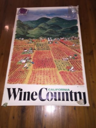 Vintage Wine Counrty California 1973 Poster By Earl Thollander Rare Poster
