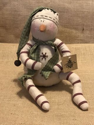 Primitive Christmas Honey And Me Baby Frazzle Snowman Bell Snowflakes Santa Hat