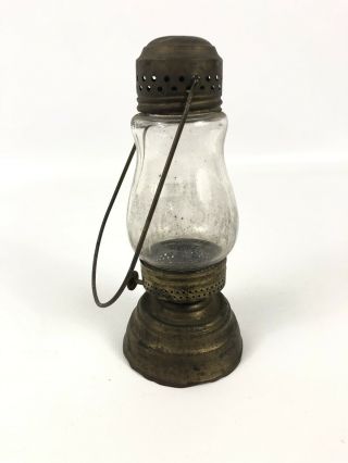 Antique Ice Skaters Lantern Small Safety Oil Lamp Mining Childs