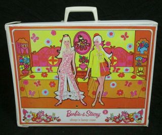 Vintage 1968 Barbie & Stacey Sleep N Keep Vinyl Doll Case