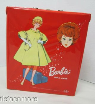 Vintage Barbie Bubblecut Doll 1962 Red W/ Yellow Red Flare Coat Set