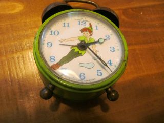 Rare Vintage Walt Disney Peter Pan Alarm Clock
