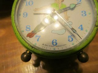 RARE Vintage Walt Disney Peter Pan alarm Clock 2