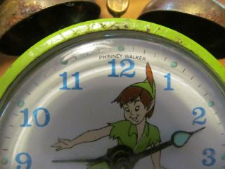 RARE Vintage Walt Disney Peter Pan alarm Clock 3