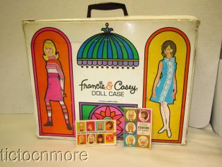 Vintage Barbie Doll Mod Era Francie & Casey Doll Carry Case Trunk & Booklets
