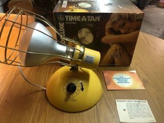 Vintage Ge Deluxe Time - A - Tan Suntanner Box & Bulb Great Rare