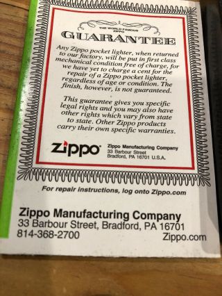 Vintage Rare Hard Rock Cafe Zippo Lighter W/Box & Guarantee Authentic SEATTLE 2