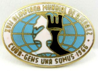 17th Chess Olympiad Havana,  Cuba 1966 Official Pin Badge Rare
