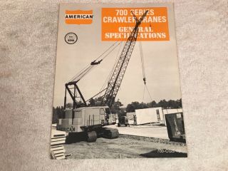 Rare American Hoist 700 Series Crawler Cranes Dealer Sales Brochure