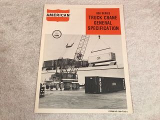 Rare American Hoist 800 Truck Cranes Dealer Sales Brochure