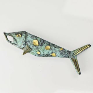 Mid Century Italian Brass Or Bronze Fish Corkscrew Bottle Opener Weinberg School