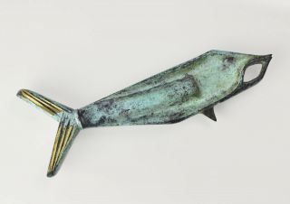 Mid Century Italian Brass or Bronze Fish Corkscrew Bottle Opener Weinberg School 2
