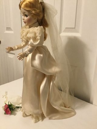 VNTG - Ivory Bride Doll Dress for 20” - 21” Doll - Vail - Bouquet 6” Waist - Quality Made 2