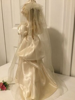 VNTG - Ivory Bride Doll Dress for 20” - 21” Doll - Vail - Bouquet 6” Waist - Quality Made 3