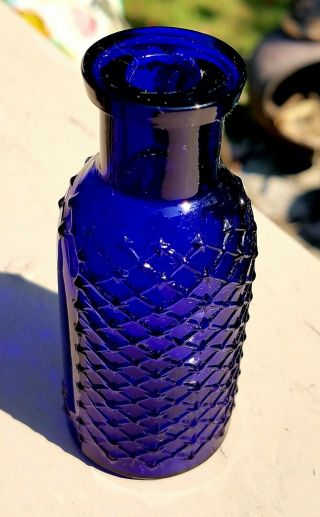 Antique Cobalt Blue Glass Bottle H.  B.  Co