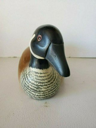 Antique Hand Carved Painted Wood Wooden Duck Goose Decoy Glass Eyes 2