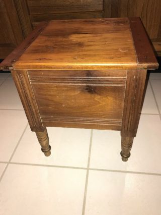 Antique Chamber Pot Wood Chair Commode Potty