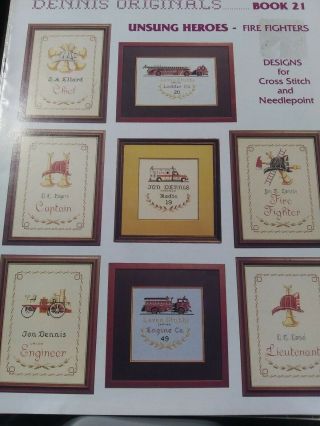 Unsung Heroes Fire Fighters Rare Counted Cross Stitch Pattern