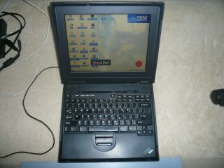 Vintage Ibm Thinkpad A21m Laptop With Windows 95 Installed Built - In Floppy,  Rare