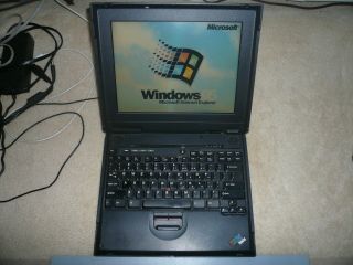 Vintage IBM ThinkPad A21m Laptop with Windows 95 Installed Built - in Floppy,  Rare 2