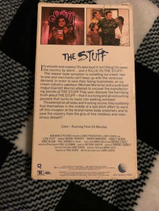 The Stuff VHS (1985 World Video) - Cult,  Horror - Larry Cohen RARE 2