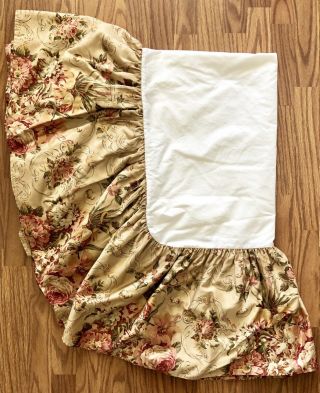Vintage Ralph Lauren Guinevere Floral Queen Bed Skirt Shabby Chic Medieval Rare
