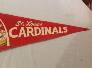 RARE Vtg 1960s MLB St Louis Cardinals Red Felt Pennant - Busch Memorial Stadium 3