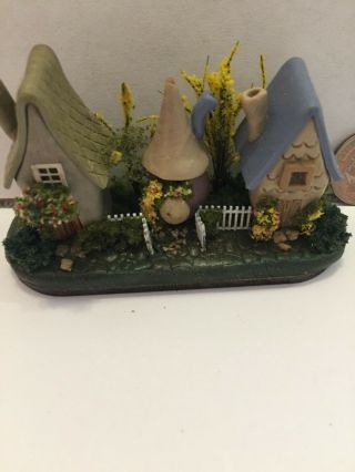 Handmade Miniature Community Fairy House Vintage Ooak By O 