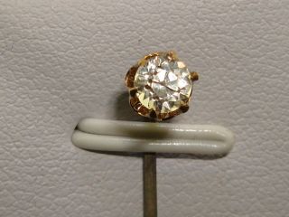 Antique Victorian Gold Filled Stick Pin W/approx.  1/2 Ctw Mine Cut Spinel