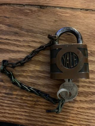 Vintage Yale & Towne Padlock Old Antique Lock With Key Made In Usa