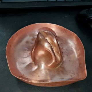 Arts And Crafts Hand Hammered Copper Hat Bowl Ashtray Craftsman Studio 429
