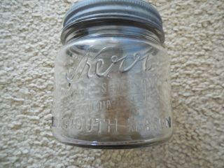 Antique Old Kerr Wide Mouth Mason Jar Glass Lid 13 Bubble Retro Canning Food