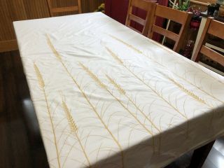 Rare Pottery Barn White W/ Embroidered Golden Wheat Twin Duvet Cover (rf870)