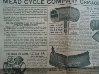 6 - Pc.  Antique Bicycle Advertisements Mead Cycle Company Chicago Illinois 2