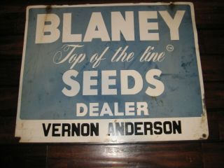 Rare Blaney Seed Dealer Sign