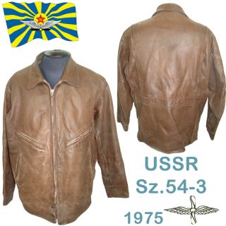 Rare Sz.  54/3 Soviet Test Pilot Air Force Leather Jacket 1975