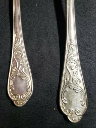 VINTAGE ITALY 800 STERLING SILVER SERVING FORK AND SPOON 3